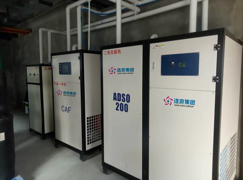Gas equipment for controlled atmosphere cold storage