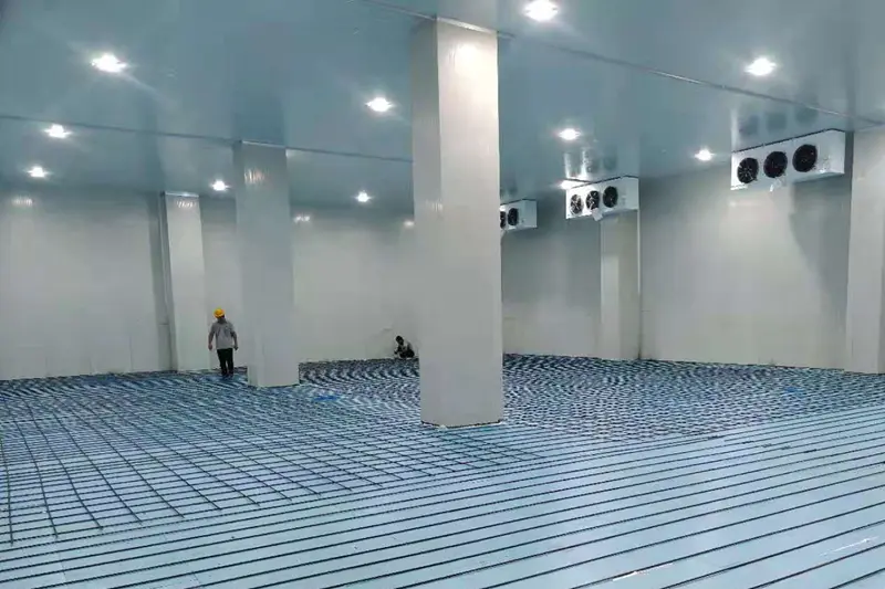 Laying steel mesh and concrete construction