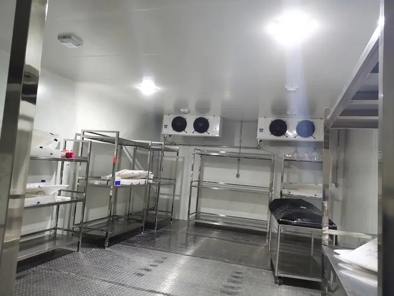 Real shot of the restaurant kitchen cold storage room