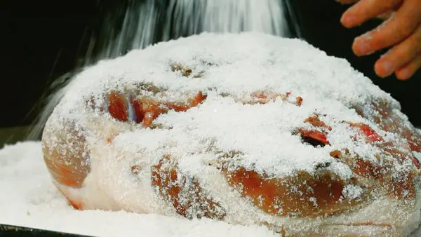 Salt curing method for storing meat products