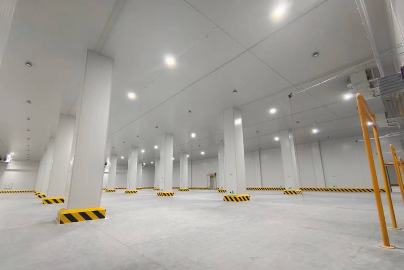 Completed cold storage warehouse interior and finished installation